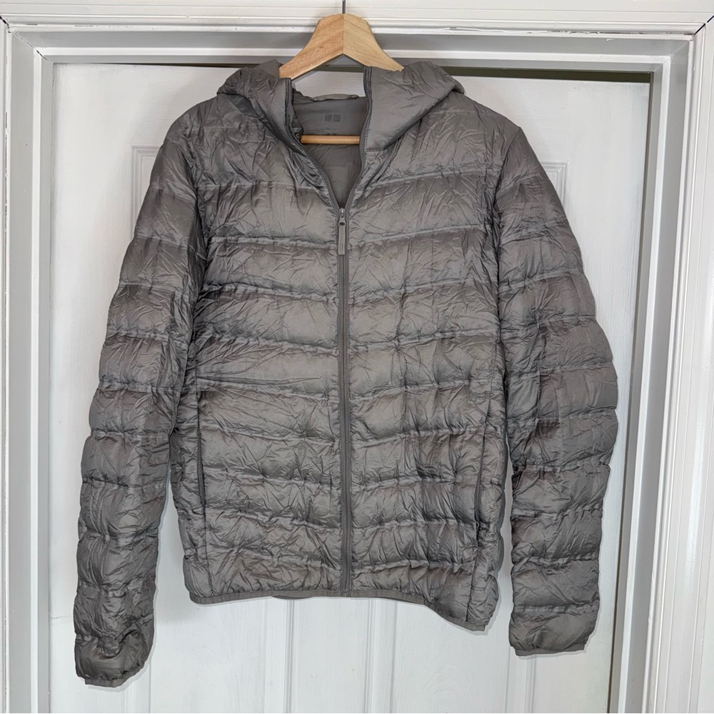 Uniqlo Down Gray Lightweight Hooded Jacket S